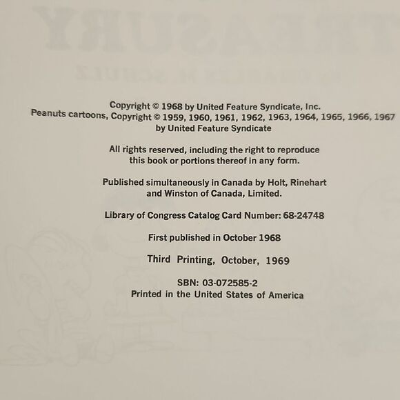 Vintage Peanuts Treasury Comic Book By Charles M. Schulz 1969 - Picture 3 of 7